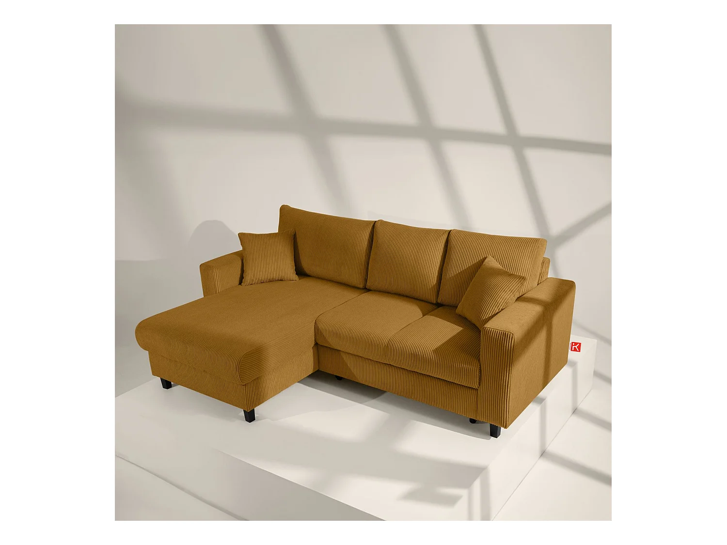 Ecksofa links - 3-Sitzer - EGRET - Gelb