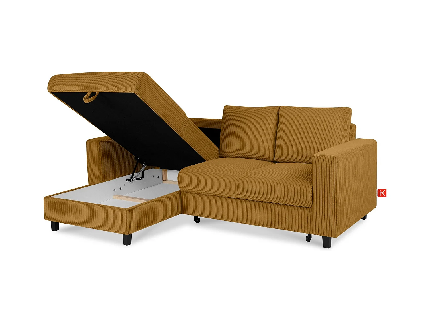 Ecksofa links - 3-Sitzer - EGRET - Gelb