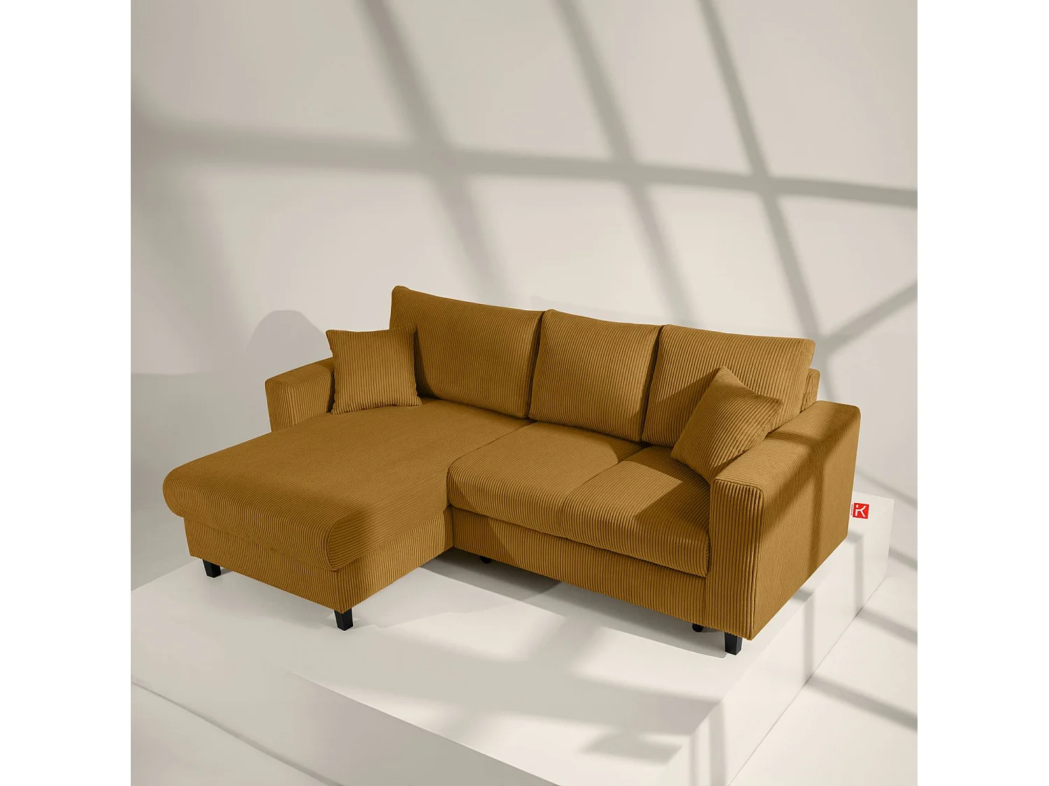 Ecksofa links - 3-Sitzer - EGRET - Gelb