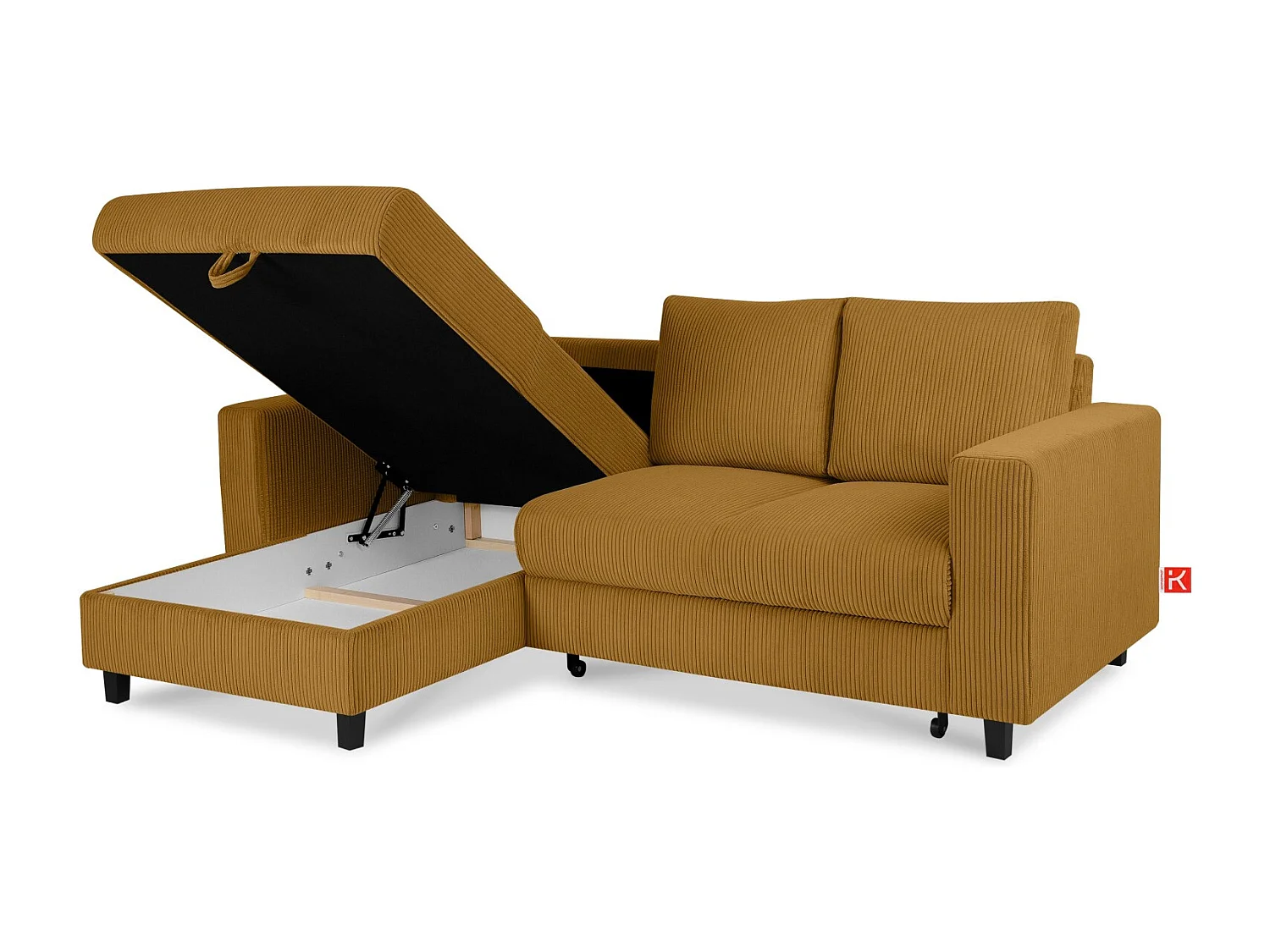 Ecksofa links - 3-Sitzer - EGRET - Gelb