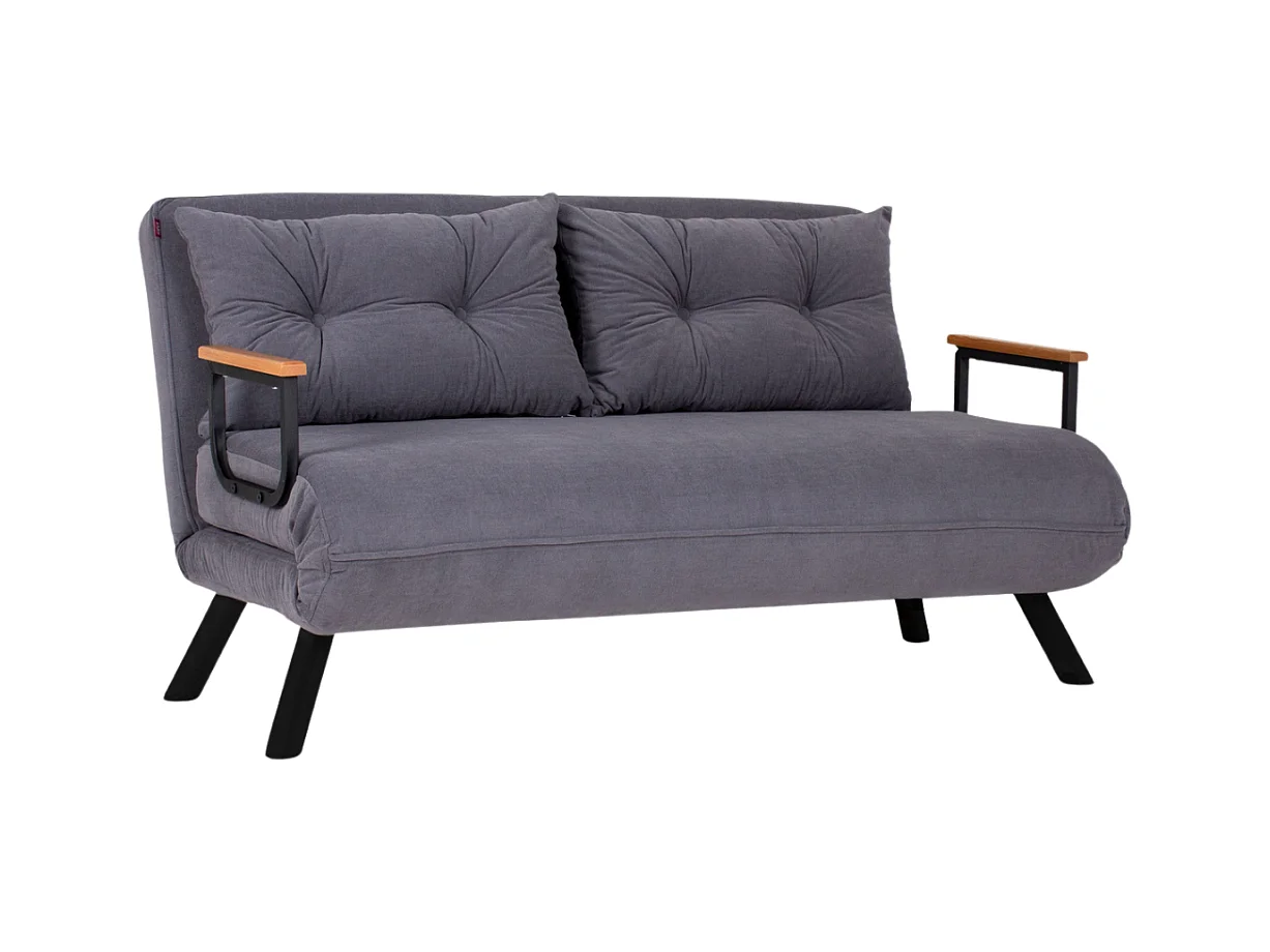 Canapé lit 2 places convertible en tissu avec pieds en métal L133 cm - SANDO