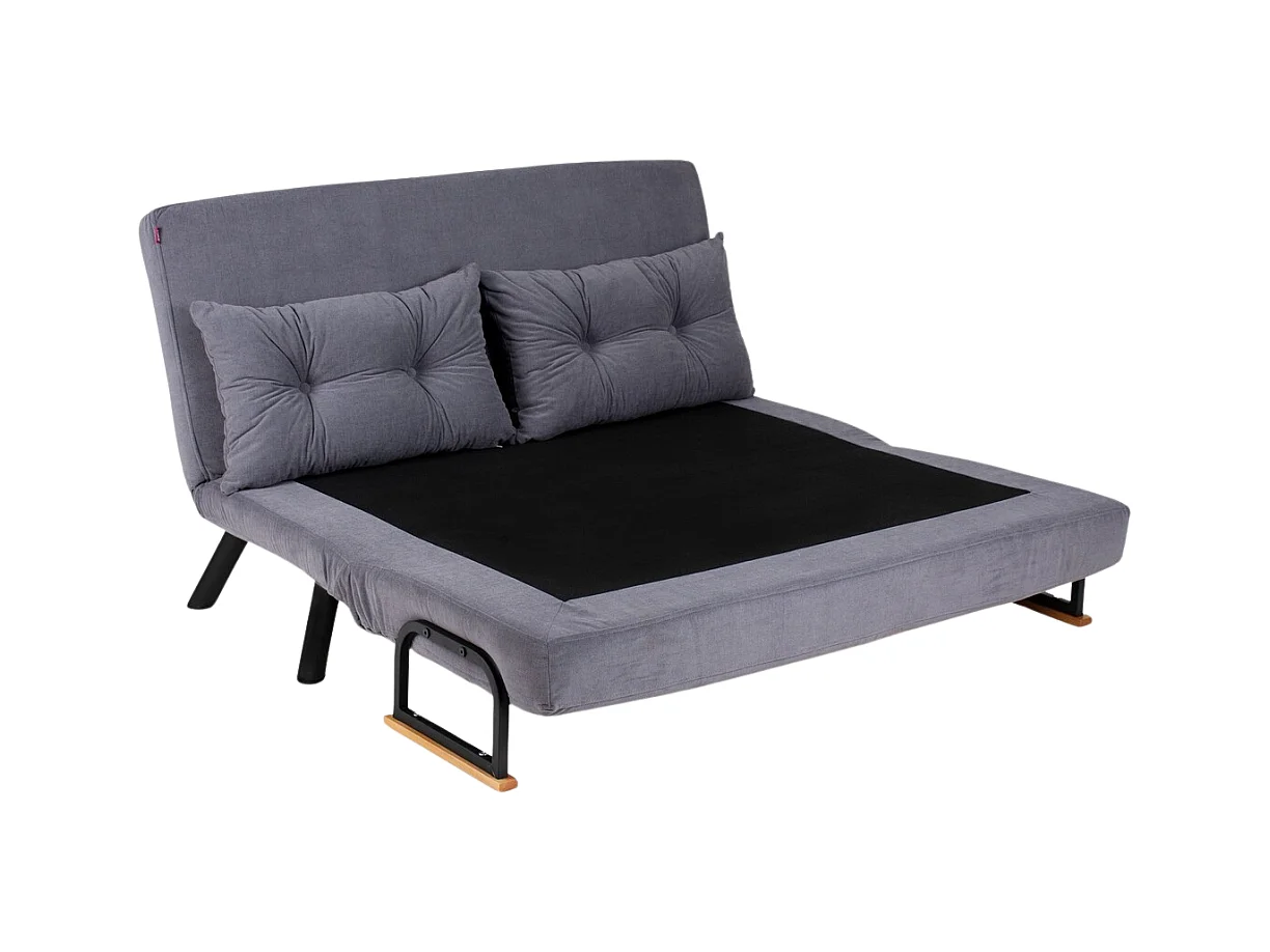 Canapé lit 2 places convertible en tissu avec pieds en métal L133 cm - SANDO