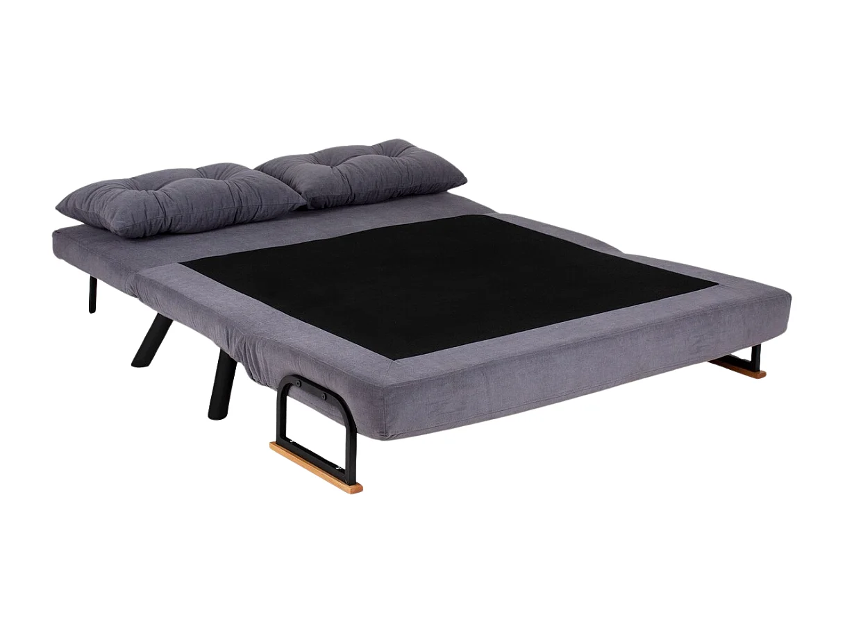 Canapé lit 2 places convertible en tissu avec pieds en métal L133 cm - SANDO