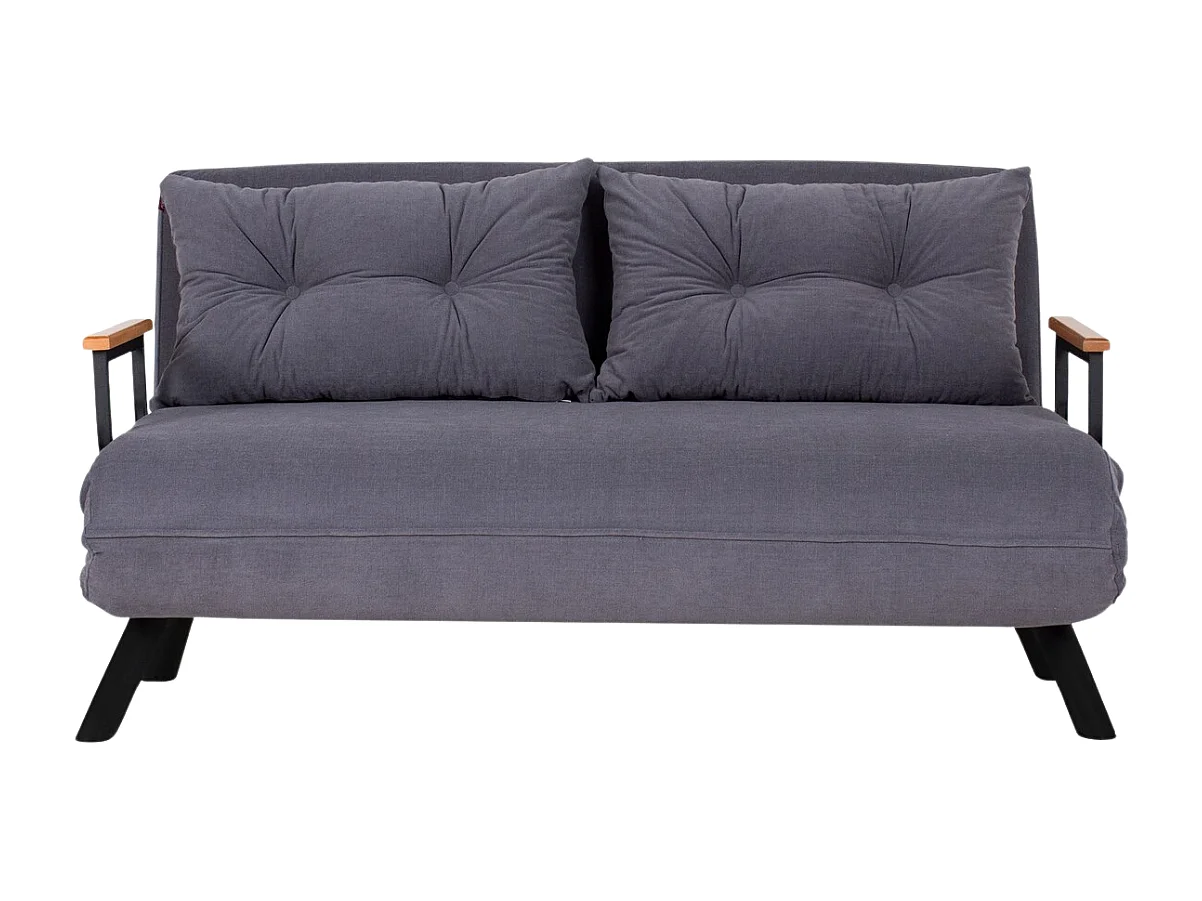 Schlafsofa für 2 Personen mit Stoffbezug und Metallfüßen L133 cm – SANDO