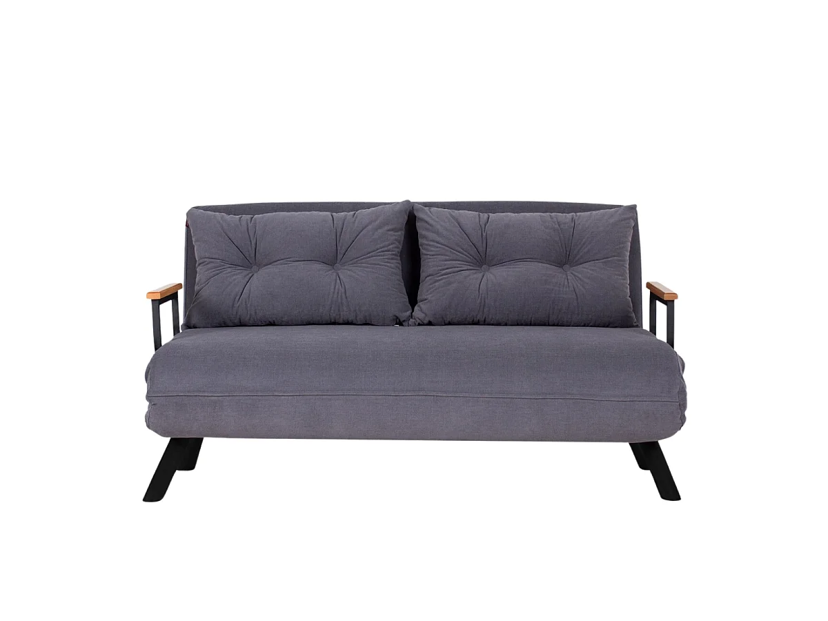 Canapé lit 2 places convertible en tissu avec pieds en métal L133 cm - SANDO