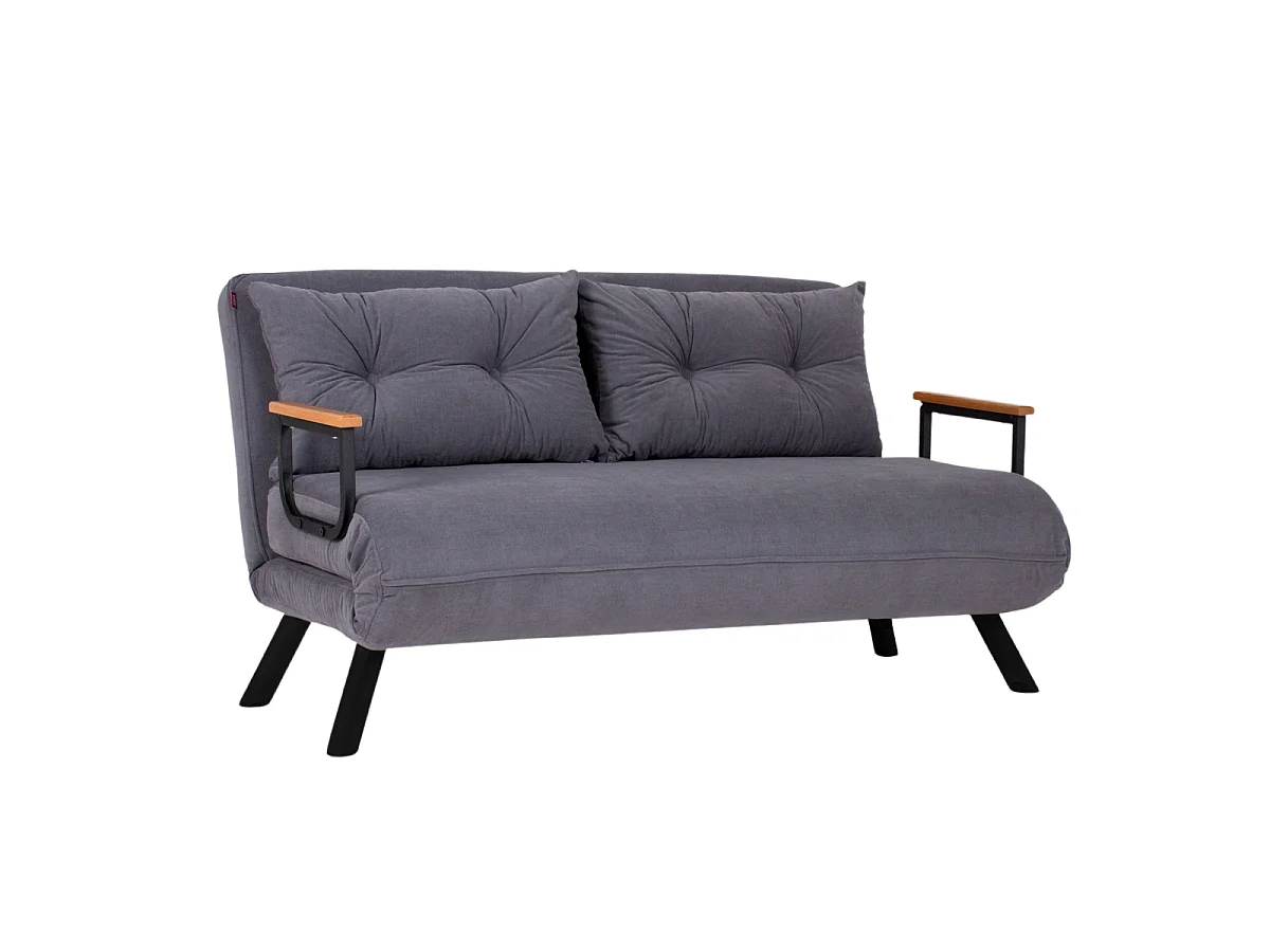 Canapé lit 2 places convertible en tissu avec pieds en métal L133 cm - SANDO