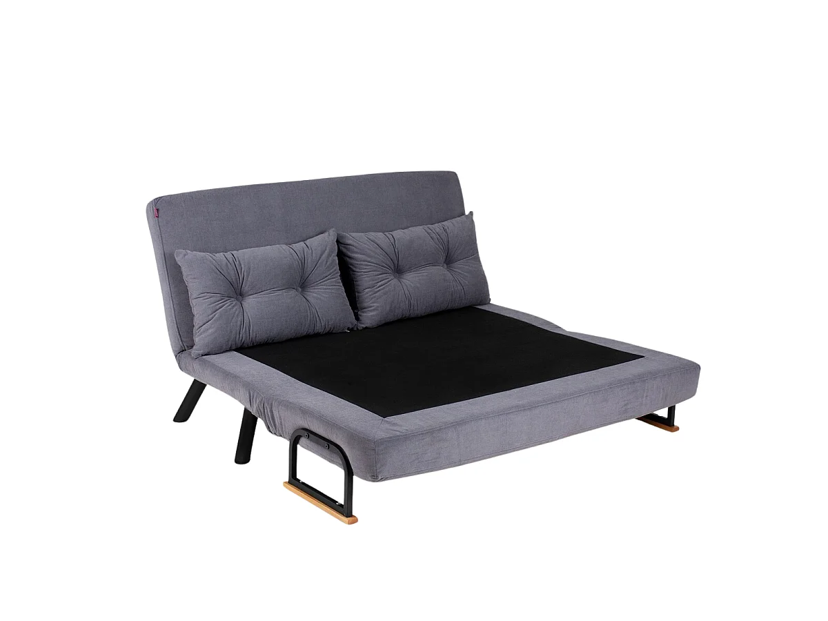 Canapé lit 2 places convertible en tissu avec pieds en métal L133 cm - SANDO