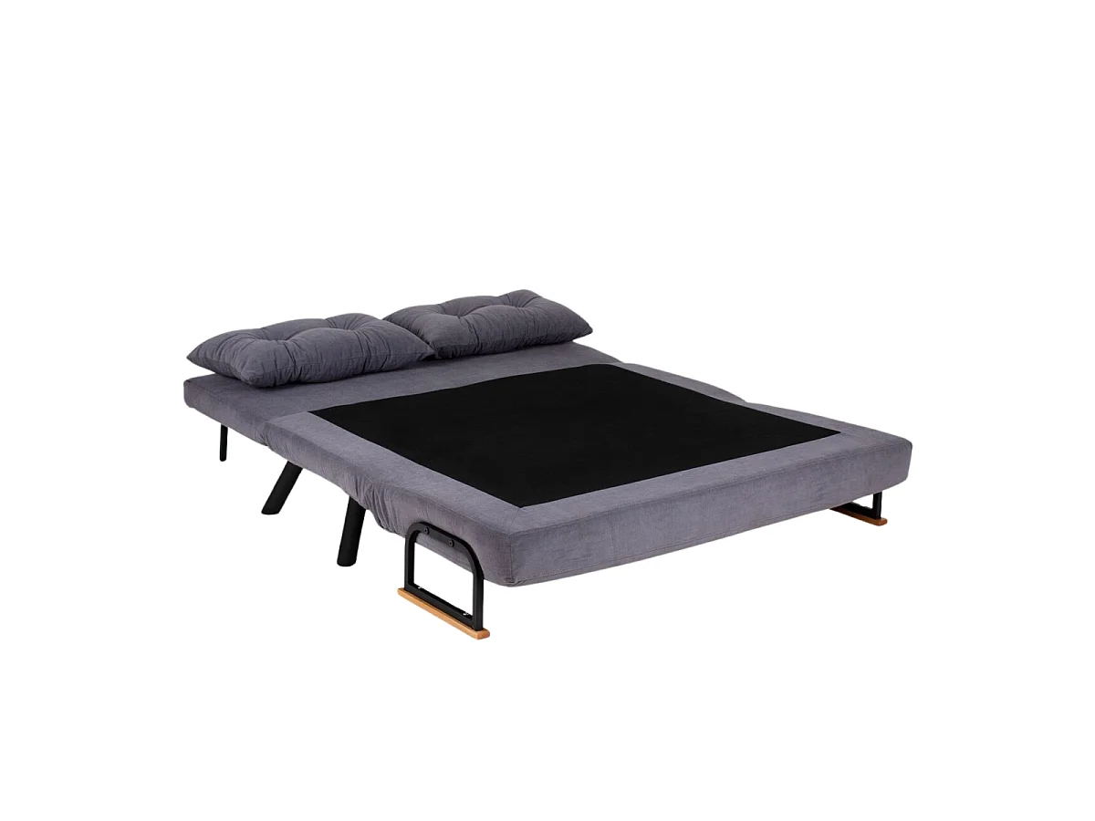 Canapé lit 2 places convertible en tissu avec pieds en métal L133 cm - SANDO