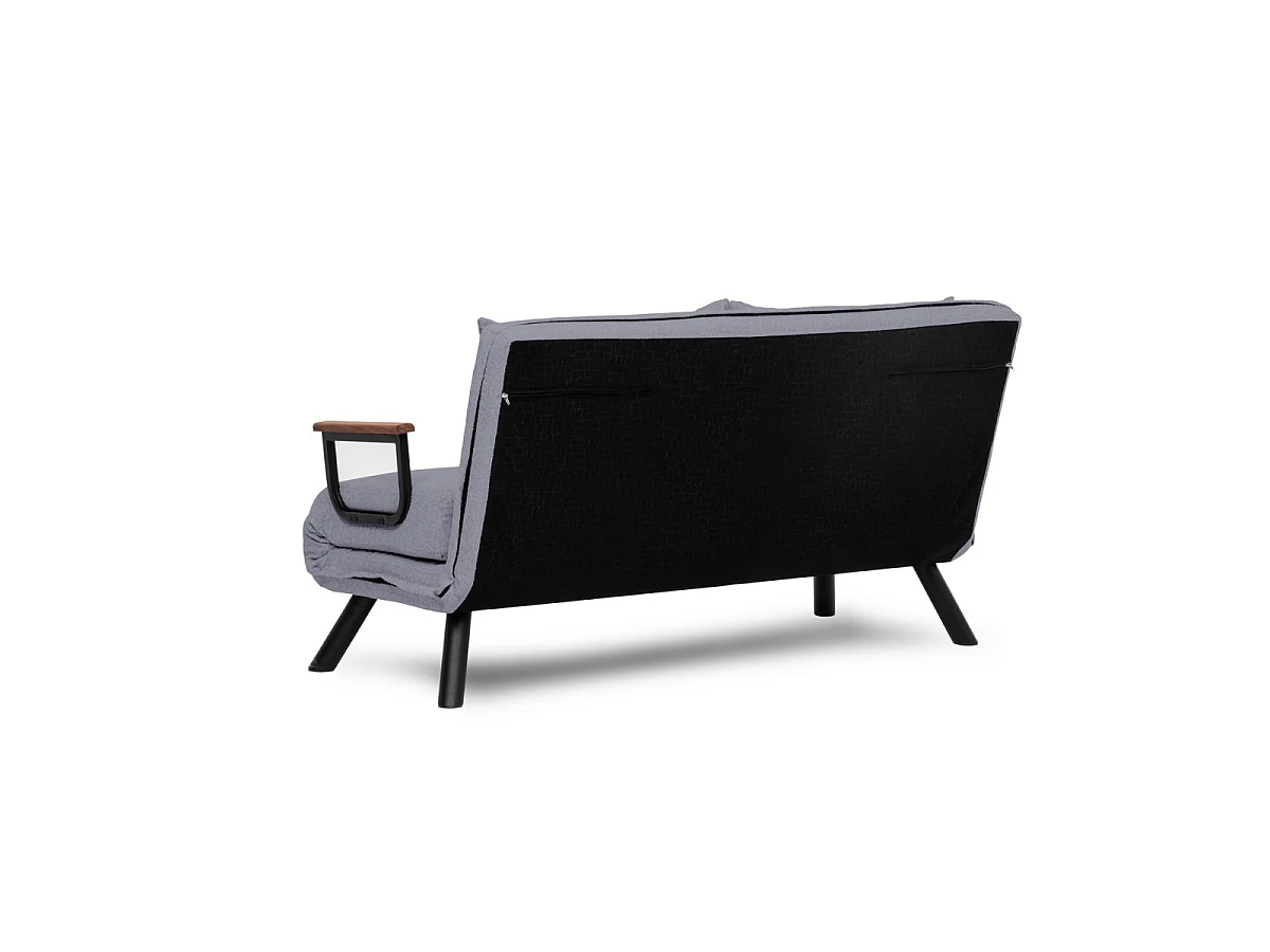 Canapé lit 2 places convertible en tissu avec pieds en métal L133 cm - SANDO