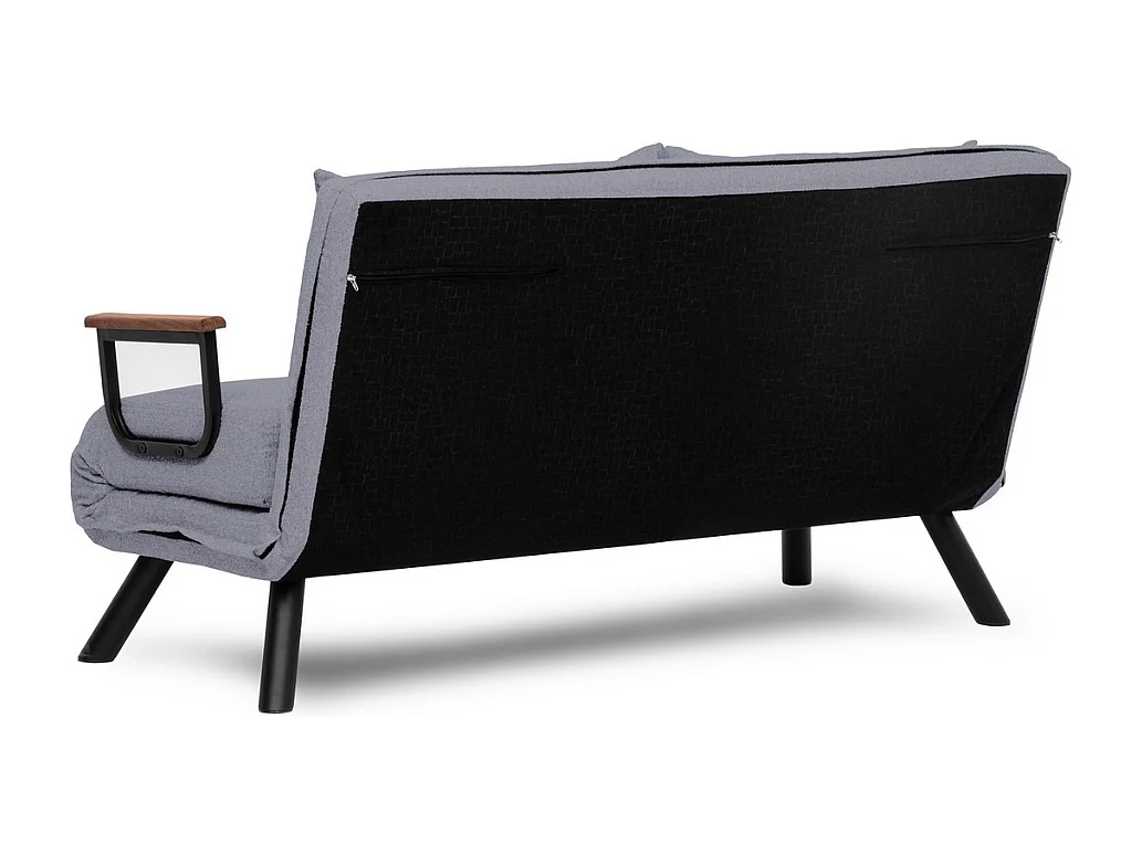 2-osobowa rozkładana sofa z tkaniny z metalowymi nóżkami L133 cm - SANDO