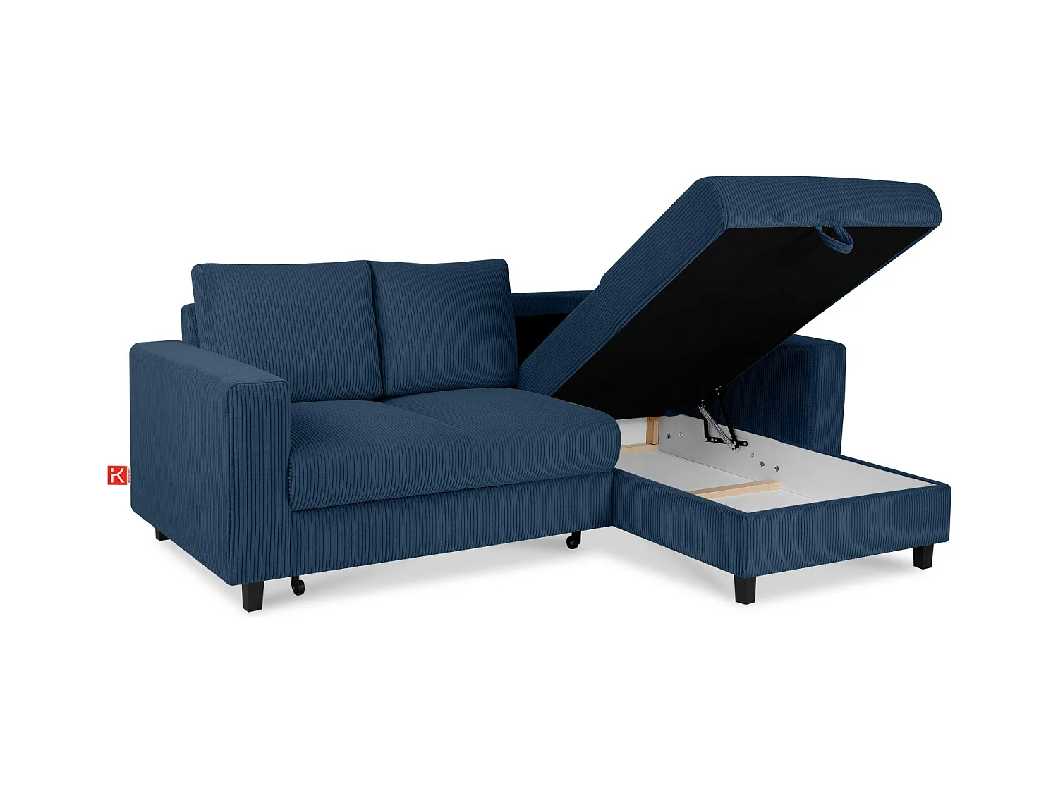 Ecksofa rechts - 3-Sitzer - EGRET - Dunkelblau