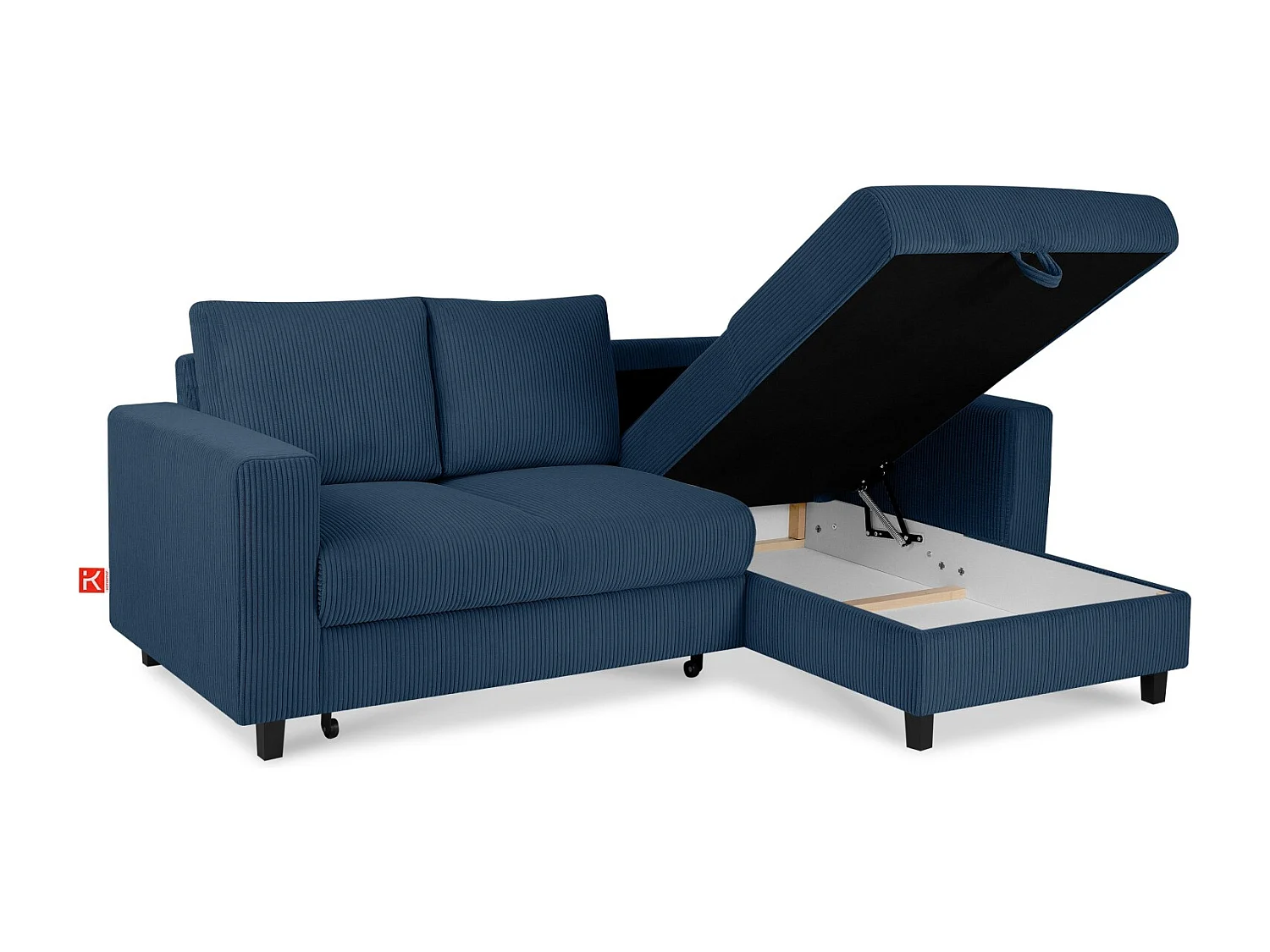 Ecksofa rechts - 3-Sitzer - EGRET - Dunkelblau