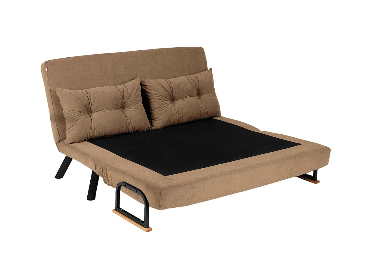 Canapé lit 2 places convertible en tissu avec pieds en métal L133 cm - SANDO