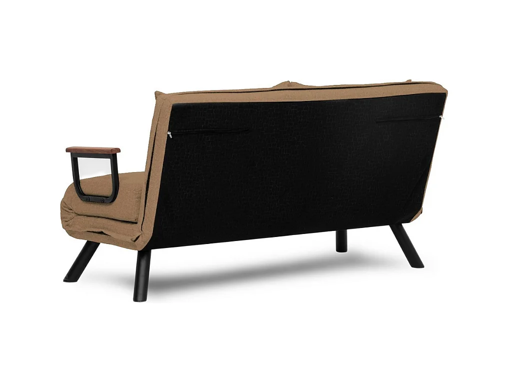Canapé lit 2 places convertible en tissu avec pieds en métal L133 cm - SANDO