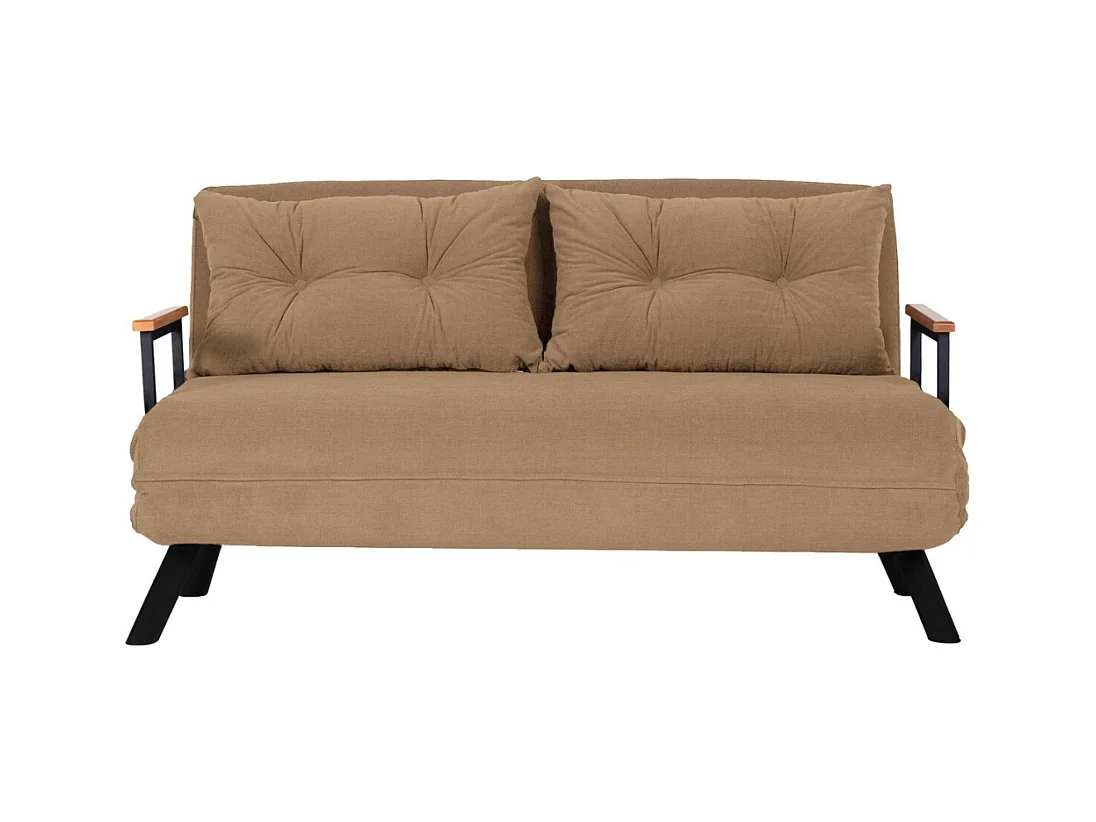 Canapé lit 2 places convertible en tissu avec pieds en métal L133 cm - SANDO