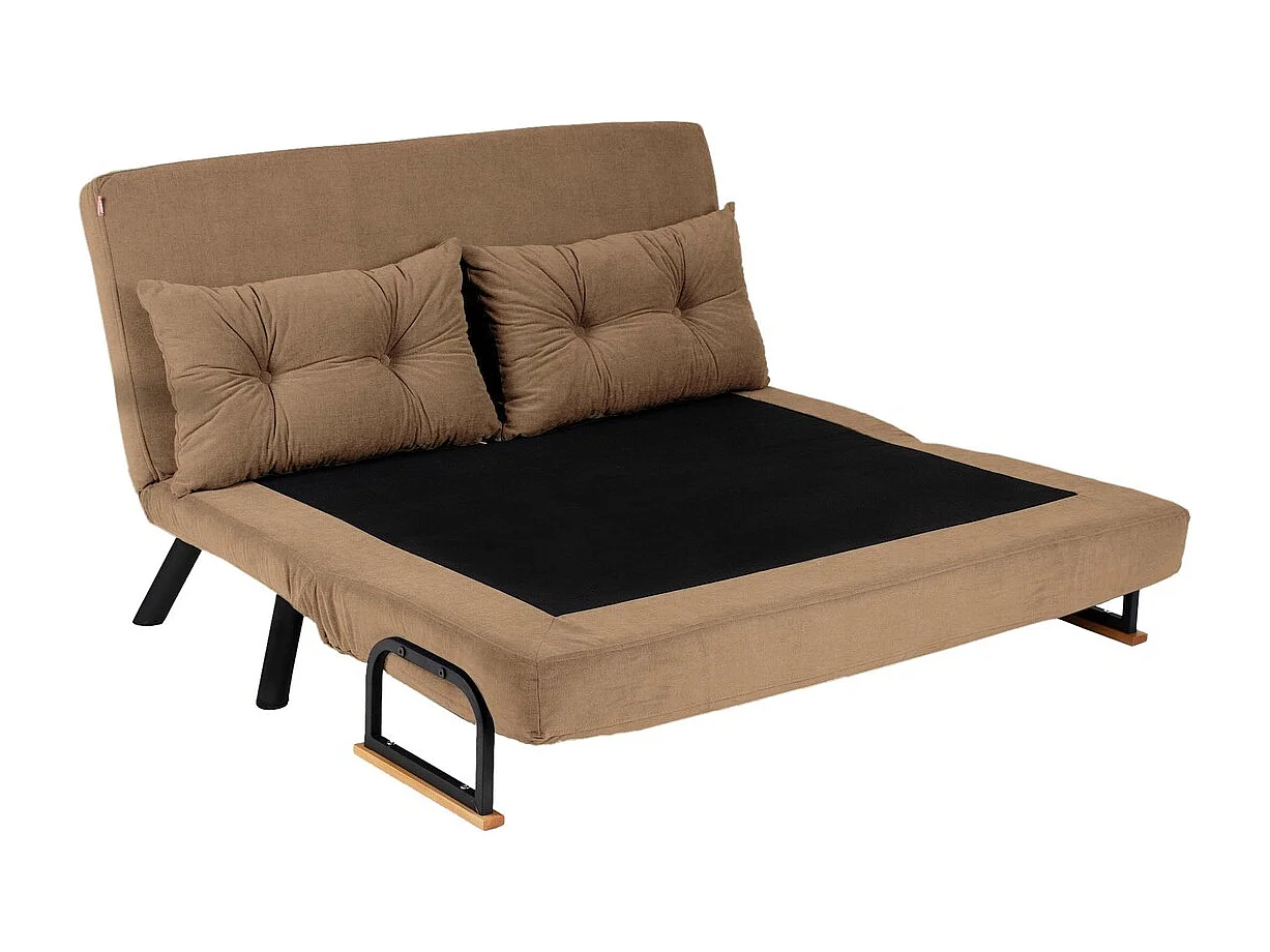 Schlafsofa für 2 Personen mit Stoffbezug und Metallfüßen L133 cm – SANDO