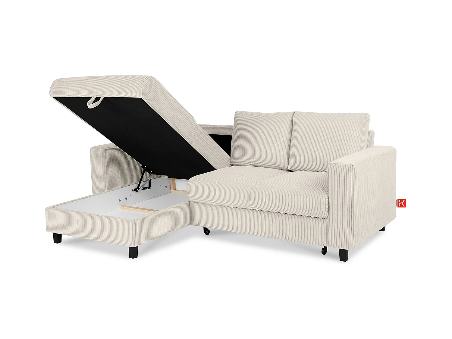 Ecksofa links - 3-Sitzer - EGRET - Creme