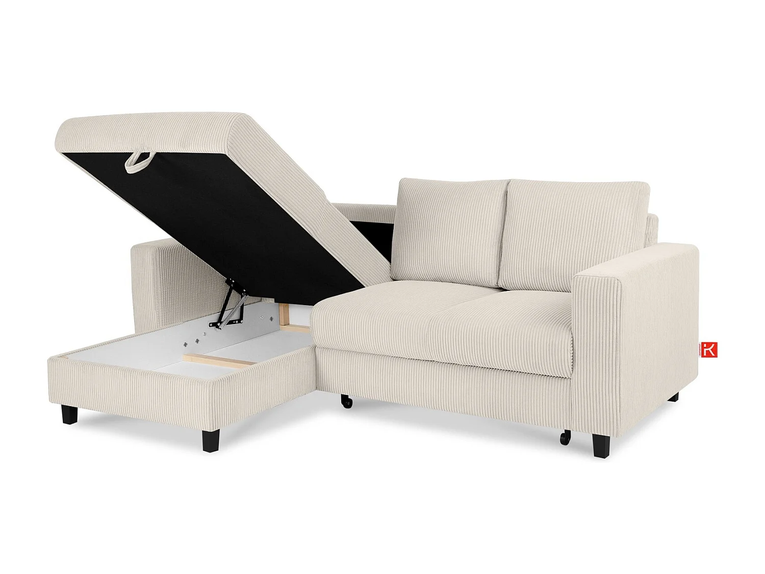 Ecksofa links - 3-Sitzer - EGRET - Creme