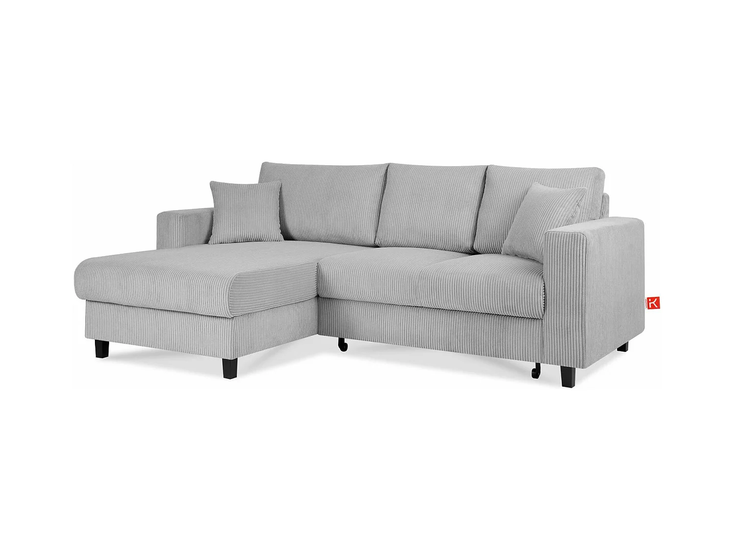 Canapé d'angle convertible gauche - 3 places - EGRET - Gris clair