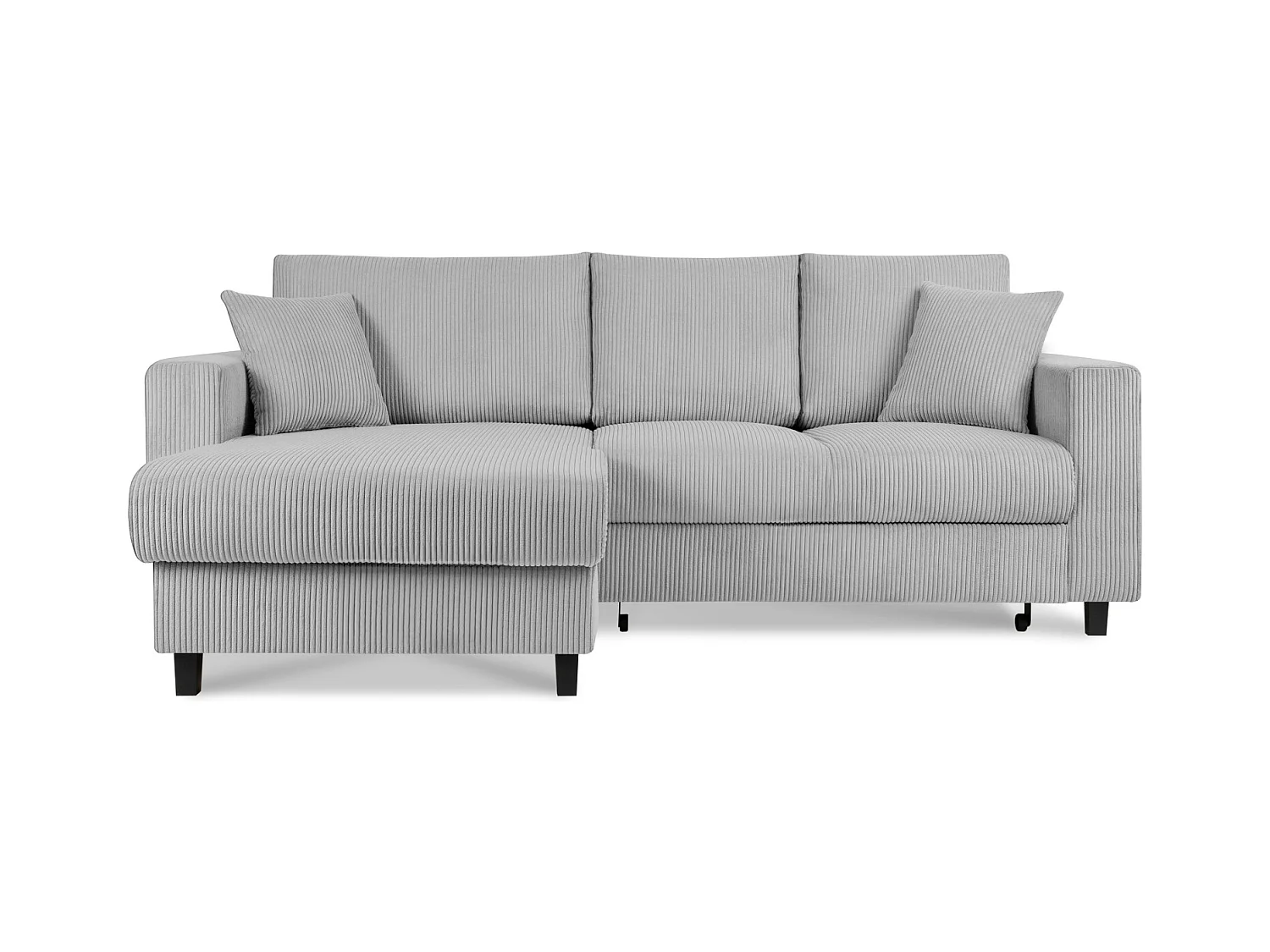 Canapé d'angle convertible gauche - 3 places - EGRET - Gris clair