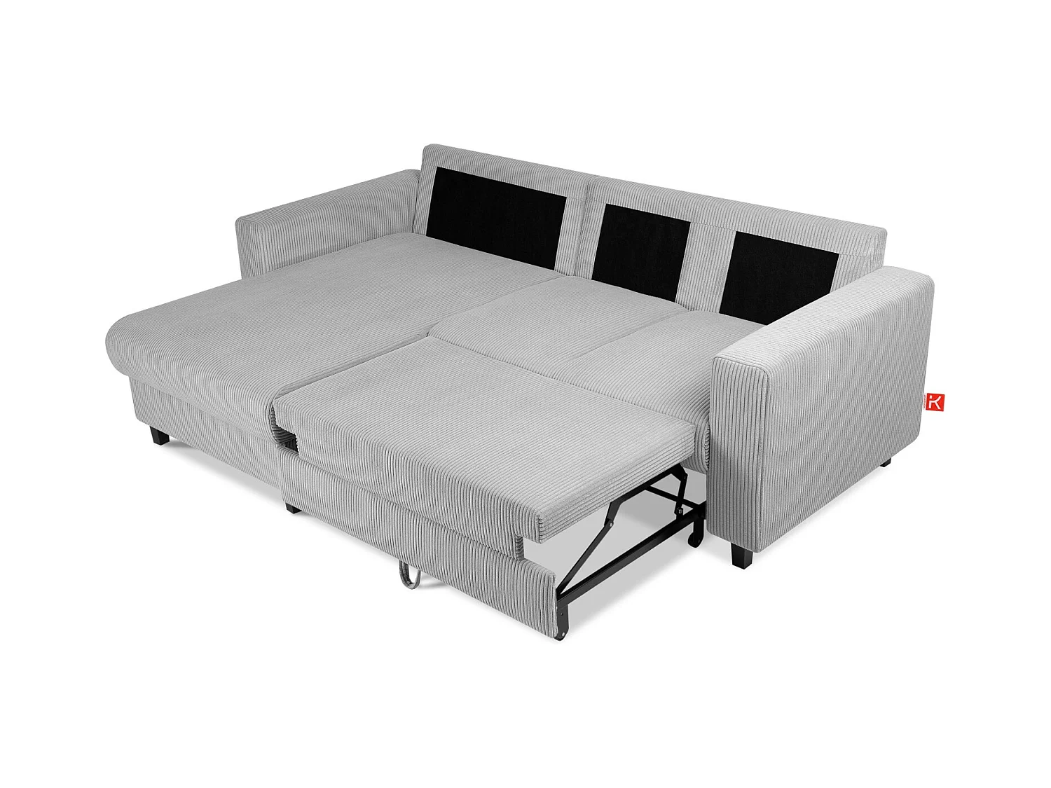 Canapé d'angle convertible gauche - 3 places - EGRET - Gris clair