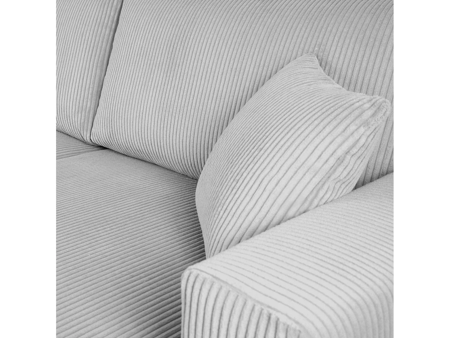 Canapé d'angle convertible gauche - 3 places - EGRET - Gris clair