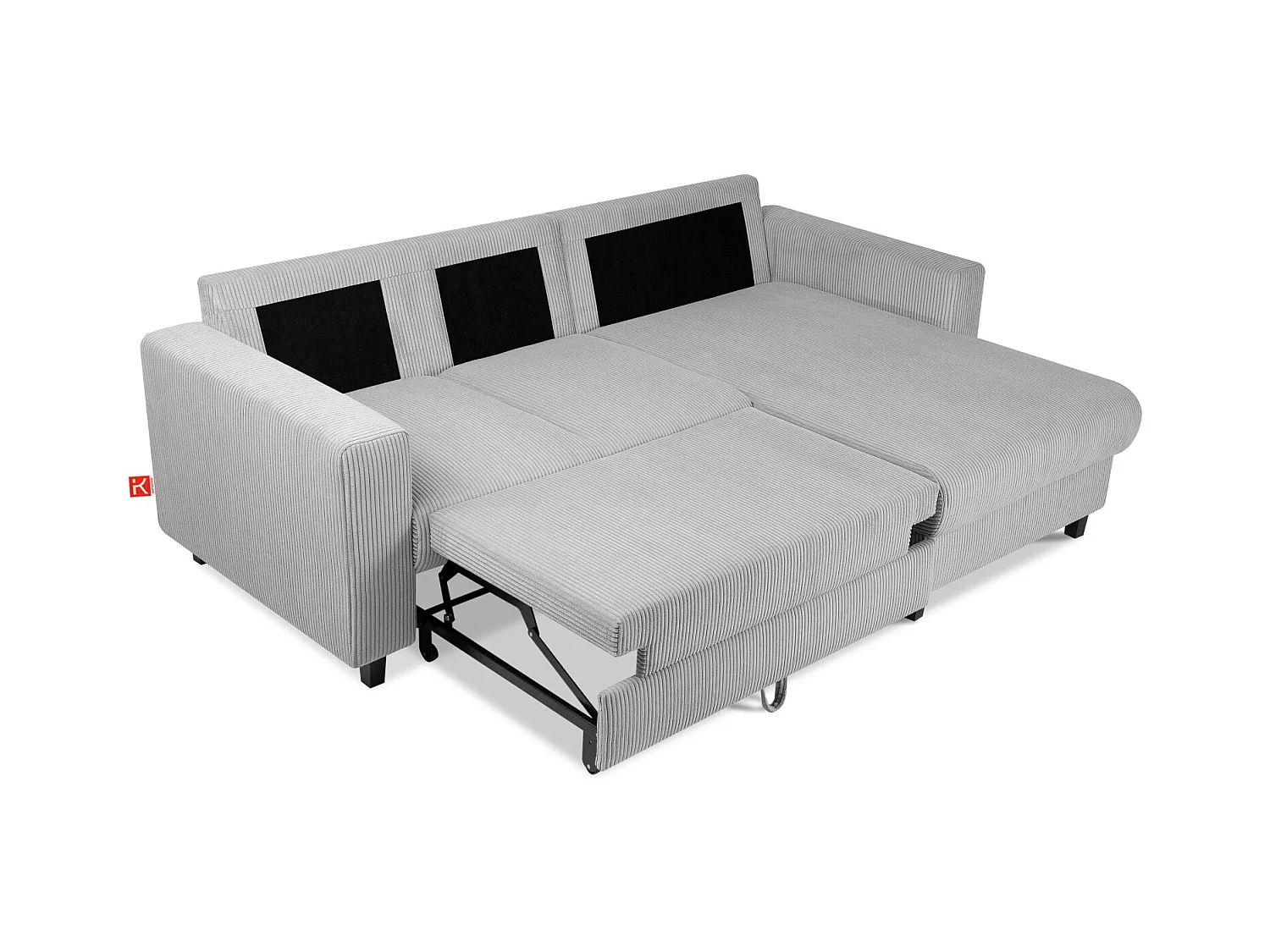 Ecksofa rechts - 3-Sitzer - EGRET - Hellgrau