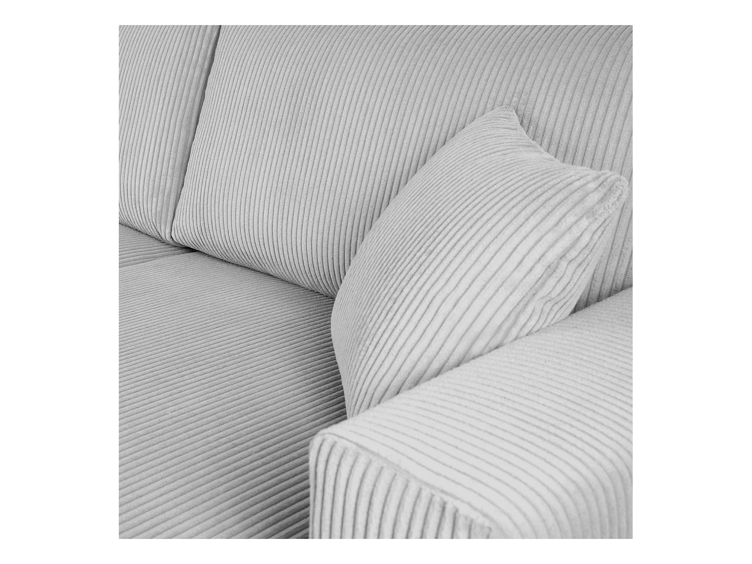 Ecksofa rechts - 3-Sitzer - EGRET - Hellgrau