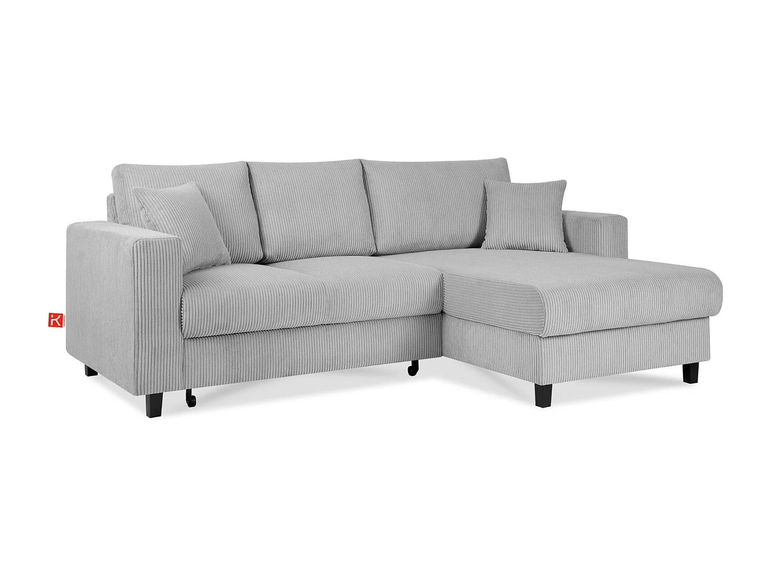 Ecksofa rechts - 3-Sitzer - EGRET - Hellgrau