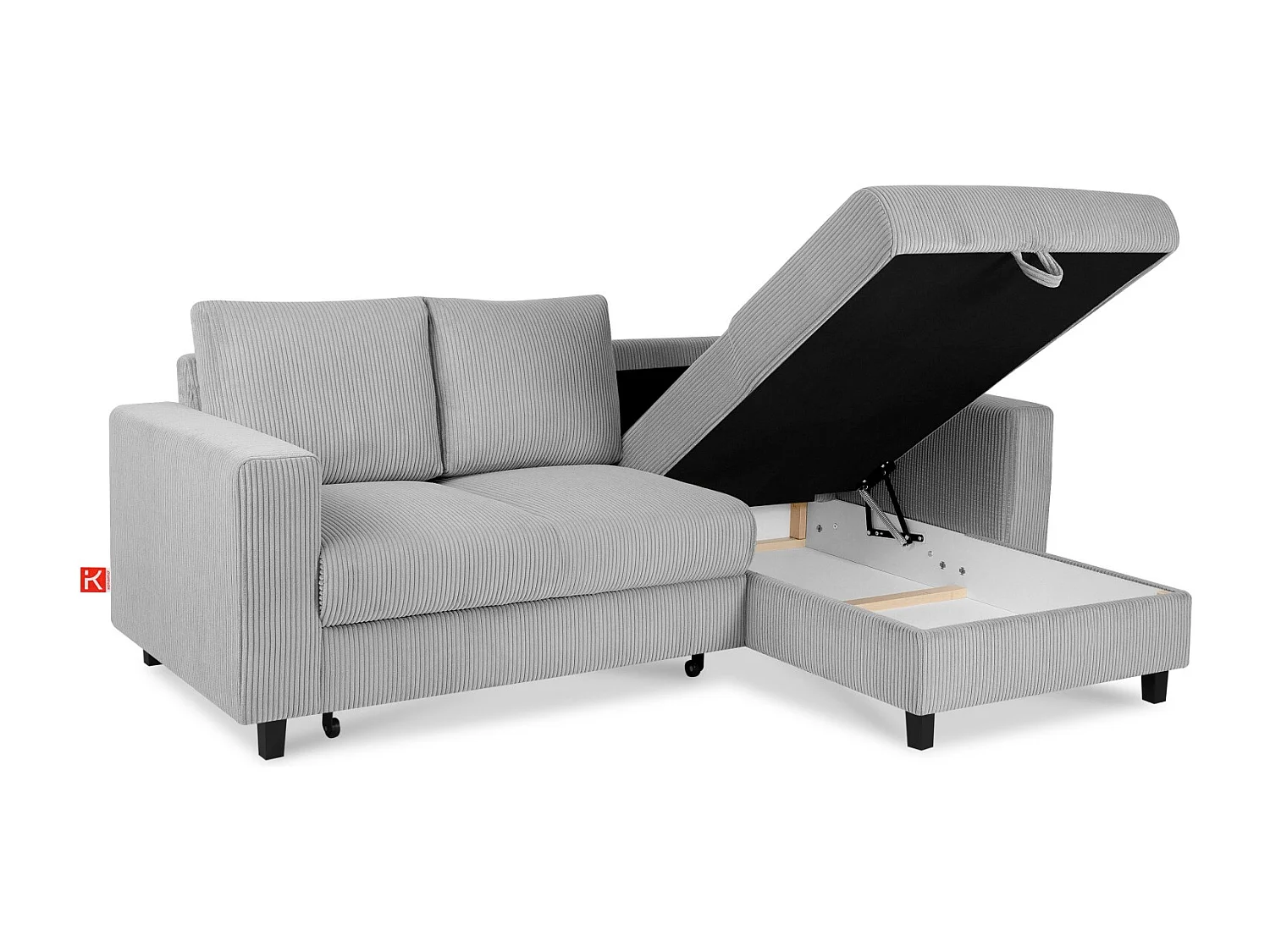 Ecksofa rechts - 3-Sitzer - EGRET - Hellgrau