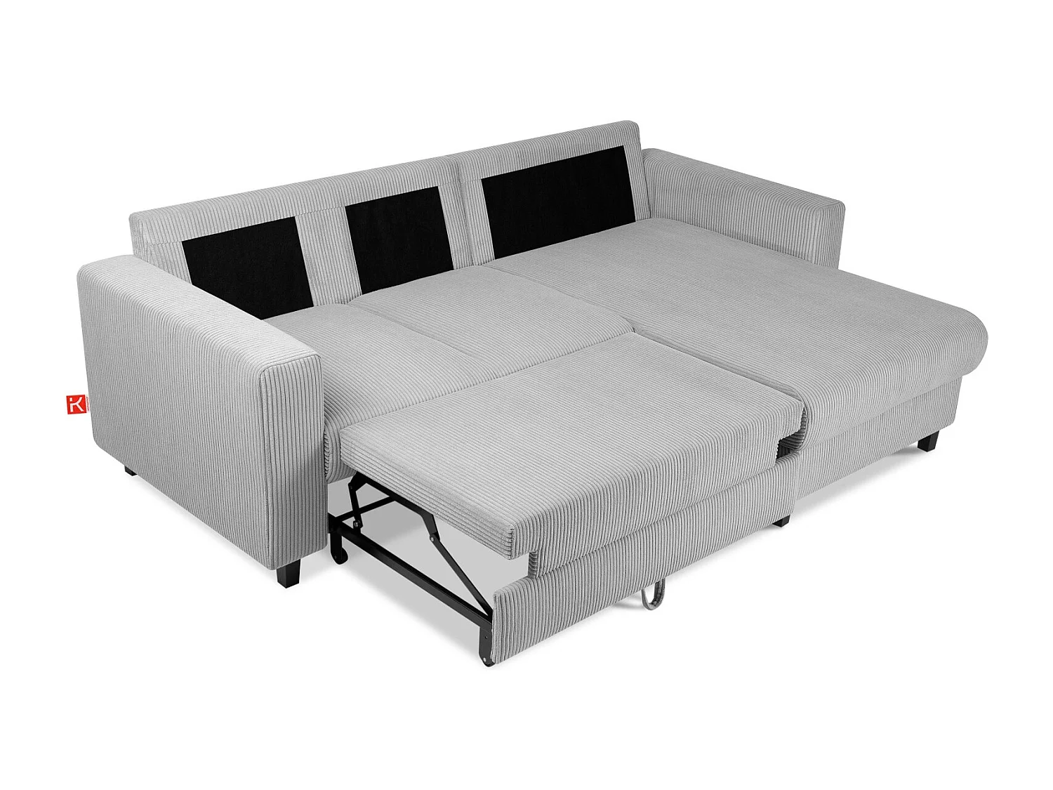 Ecksofa rechts - 3-Sitzer - EGRET - Hellgrau