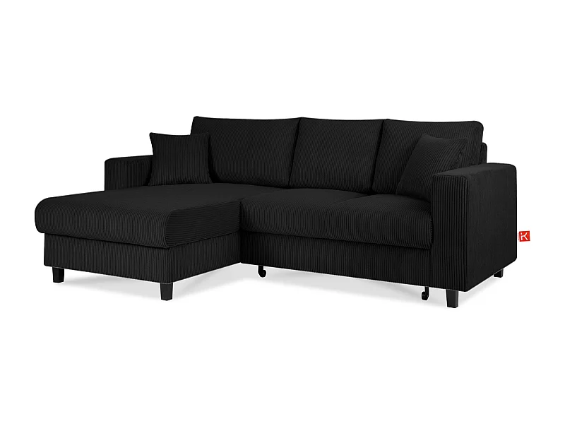 Ecksofa links - 3-Sitzer - EGRET - Schwarz