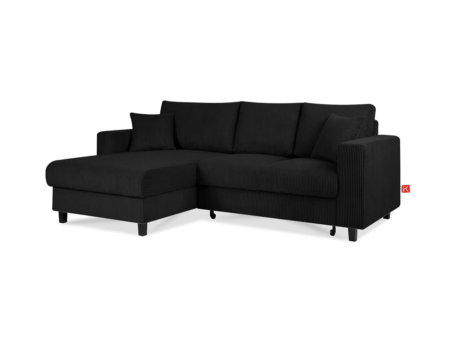 Ecksofa links - 3-Sitzer - EGRET - Schwarz