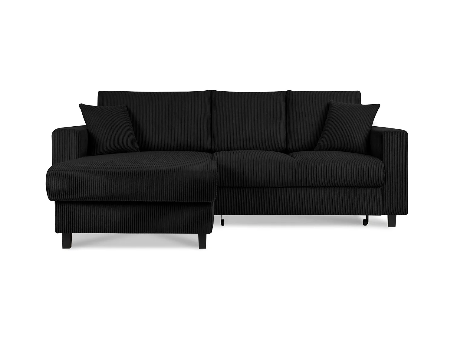 Ecksofa links - 3-Sitzer - EGRET - Schwarz