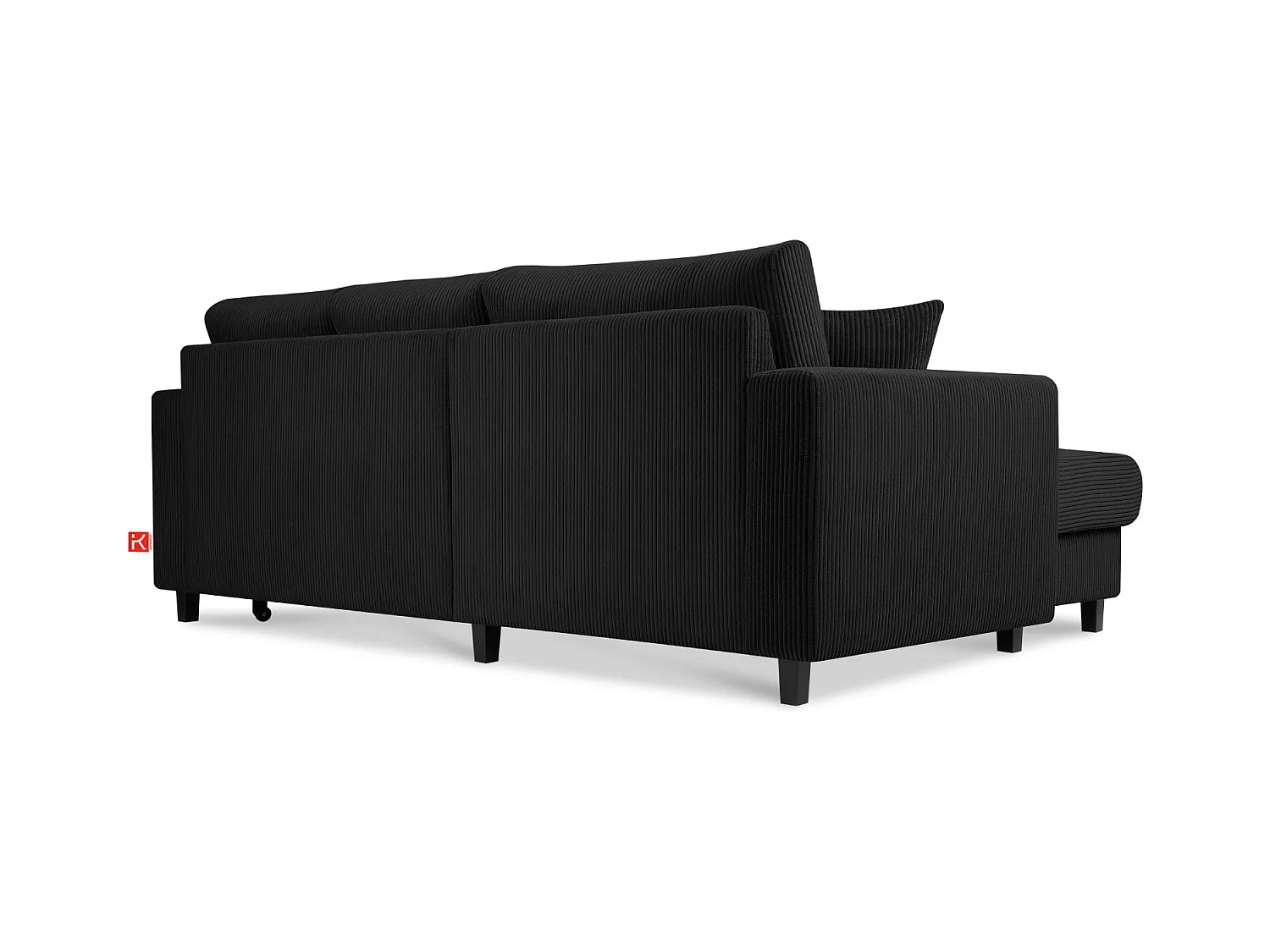 Ecksofa links - 3-Sitzer - EGRET - Schwarz