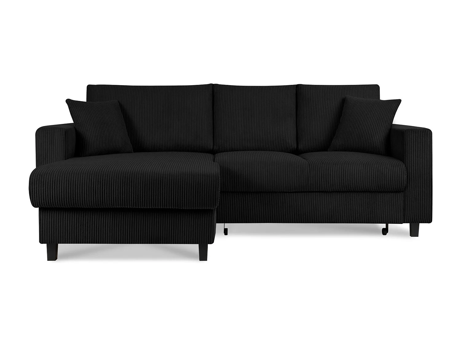 Ecksofa links - 3-Sitzer - EGRET - Schwarz