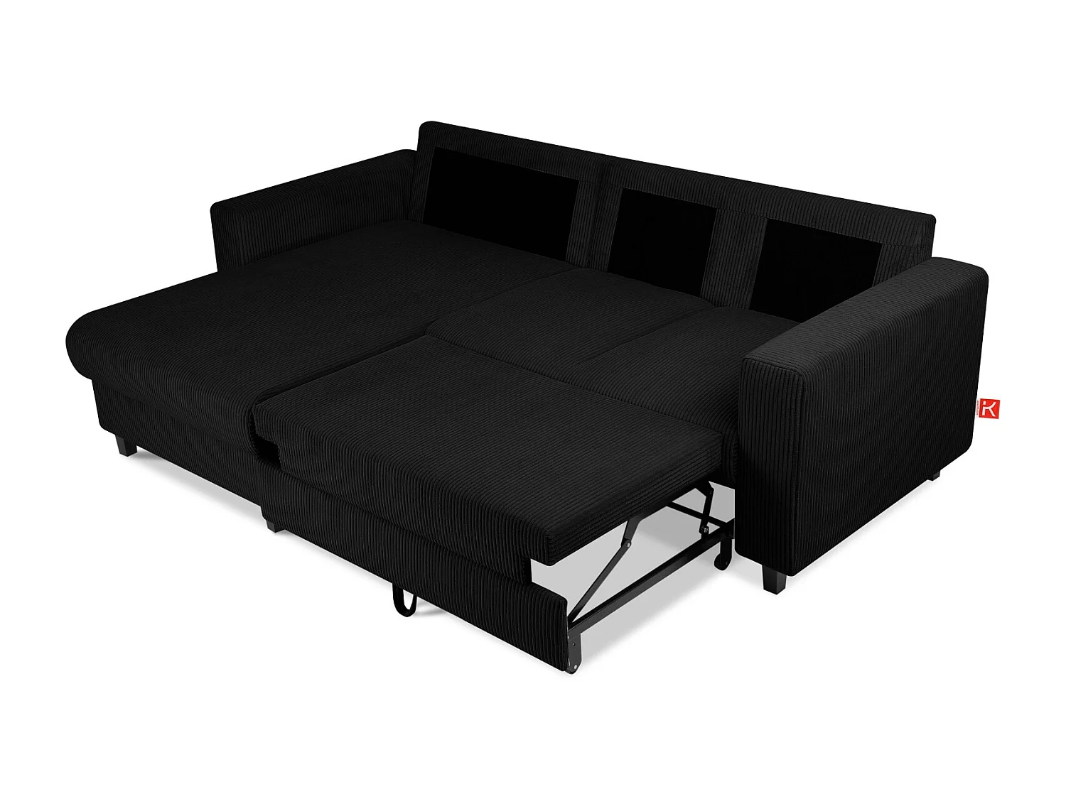 Ecksofa links - 3-Sitzer - EGRET - Schwarz