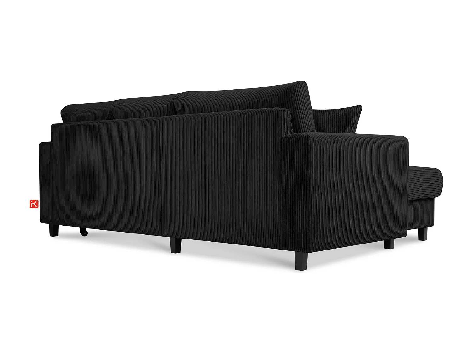 Ecksofa links - 3-Sitzer - EGRET - Schwarz