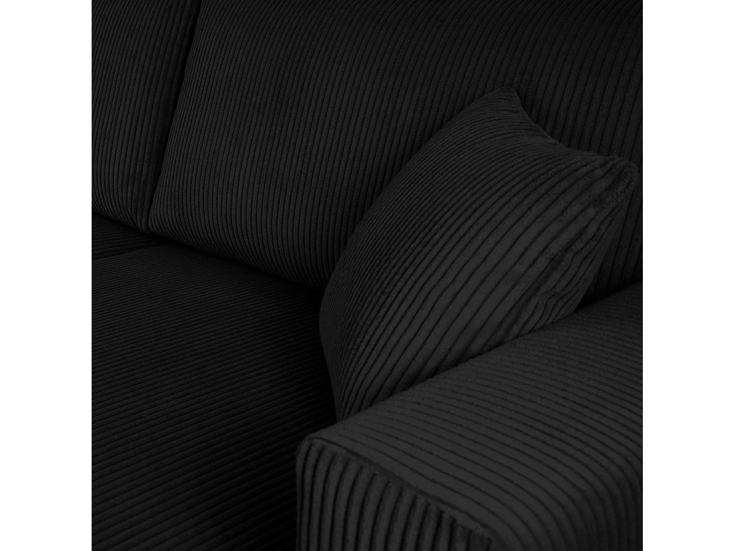 Ecksofa links - 3-Sitzer - EGRET - Schwarz