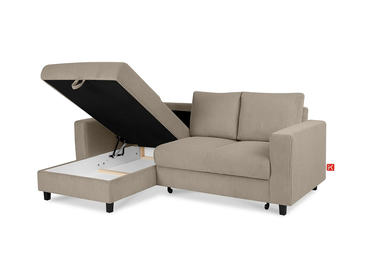 Ecksofa links - 3-Sitzer - EGRET - Beige