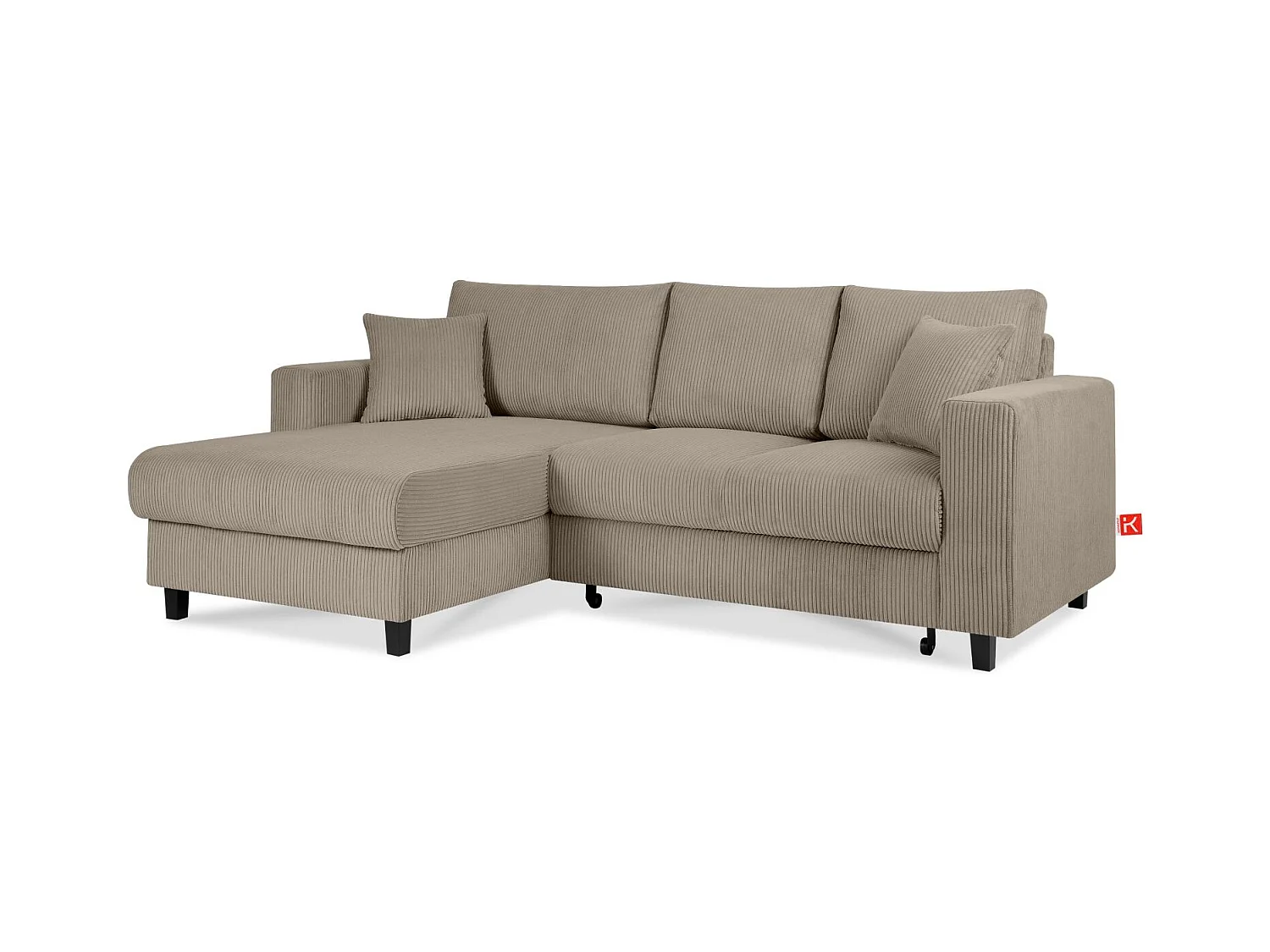 Canapé d'angle convertible gauche - 3 places - EGRET - Beige