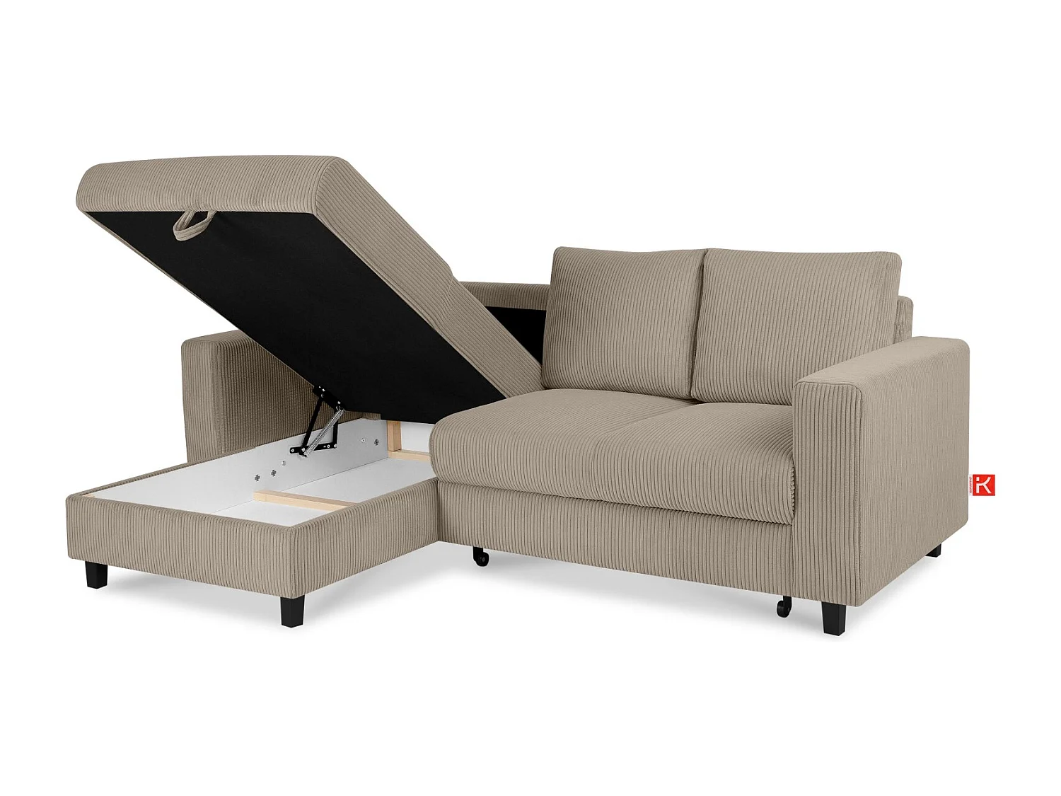 Ecksofa links - 3-Sitzer - EGRET - Beige