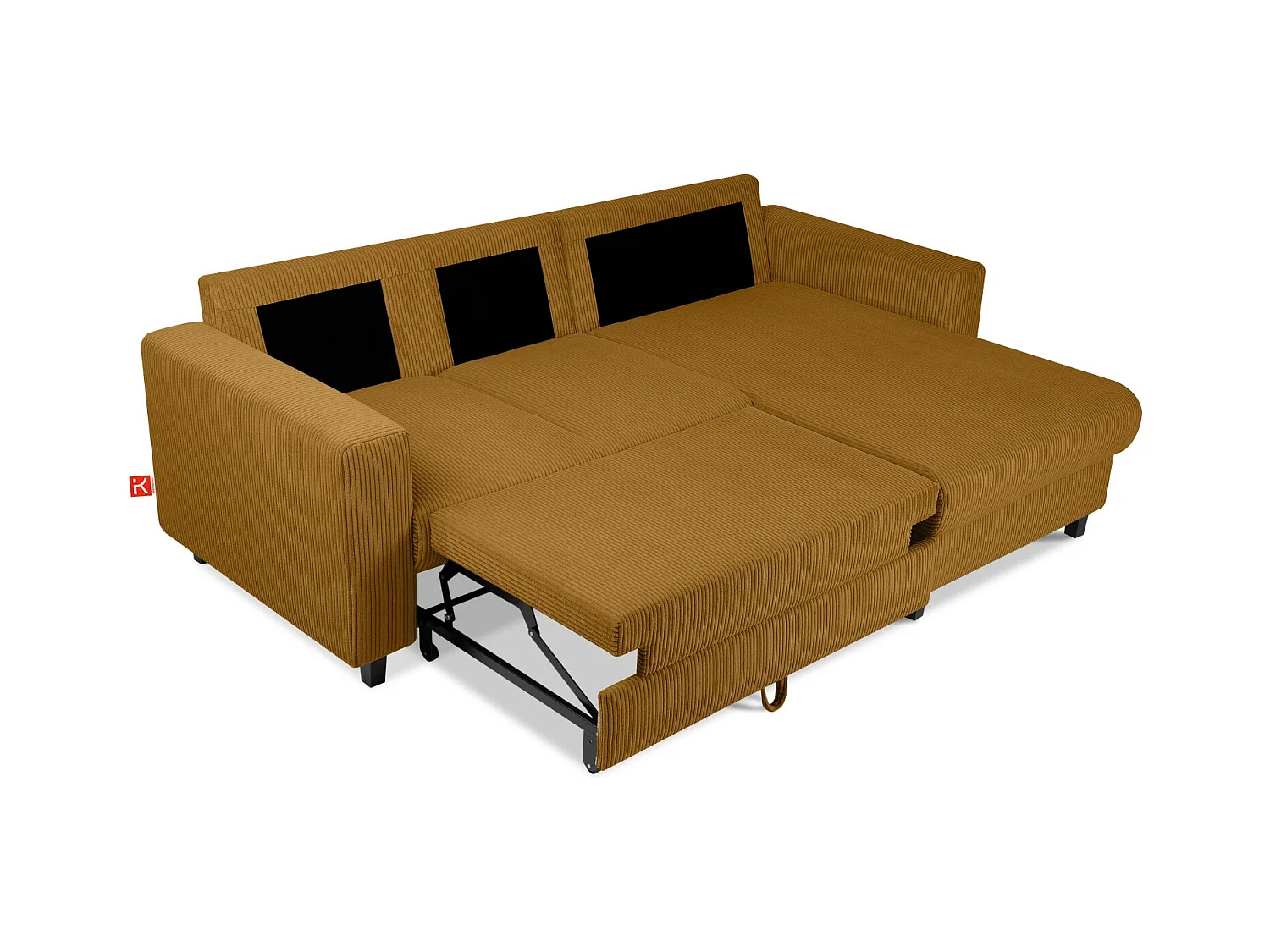 Ecksofa rechts - 3-Sitzer - EGRET - Gelb