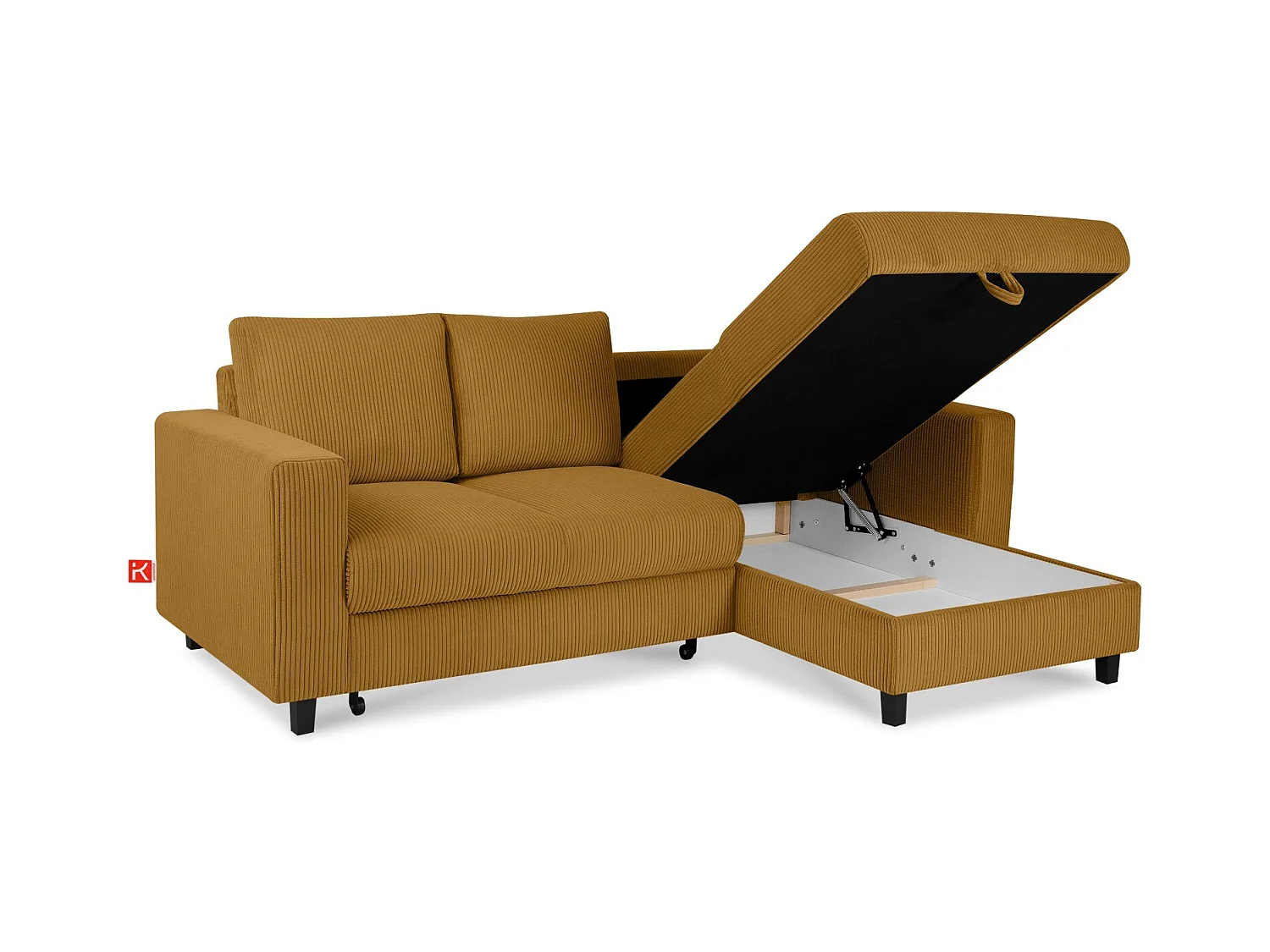 Ecksofa rechts - 3-Sitzer - EGRET - Gelb