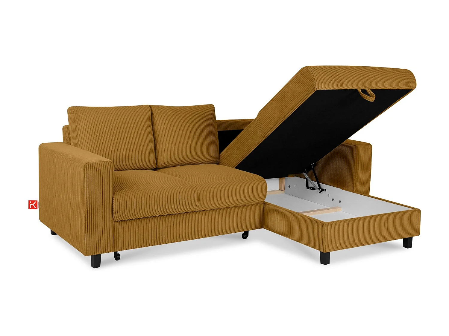 Ecksofa rechts - 3-Sitzer - EGRET - Gelb