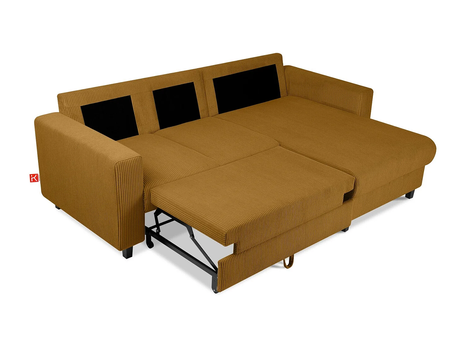 Ecksofa rechts - 3-Sitzer - EGRET - Gelb