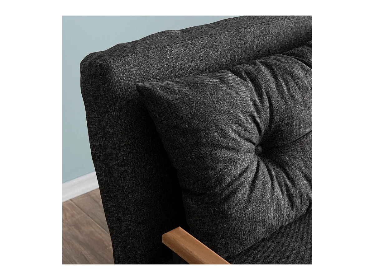 Canapé lit 2 places convertible en tissu avec pieds en métal L133 cm - SANDO