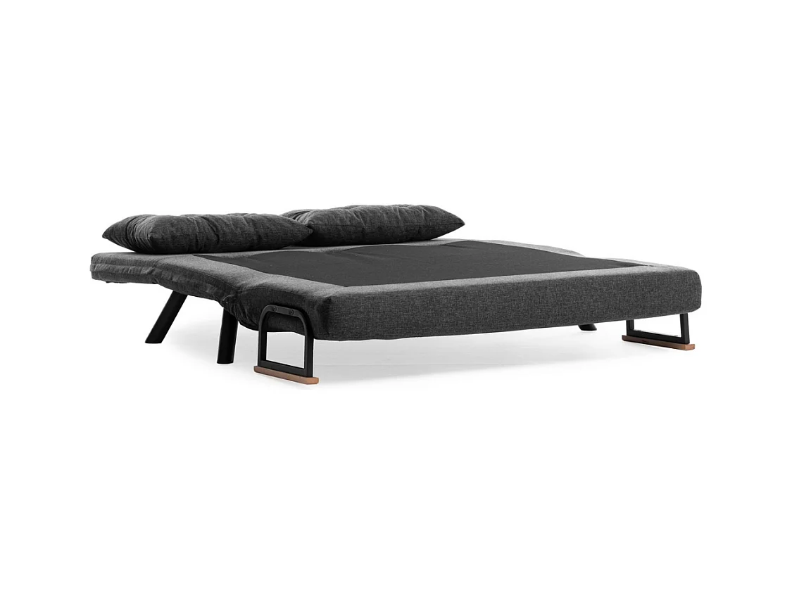 Canapé lit 2 places convertible en tissu avec pieds en métal L133 cm - SANDO