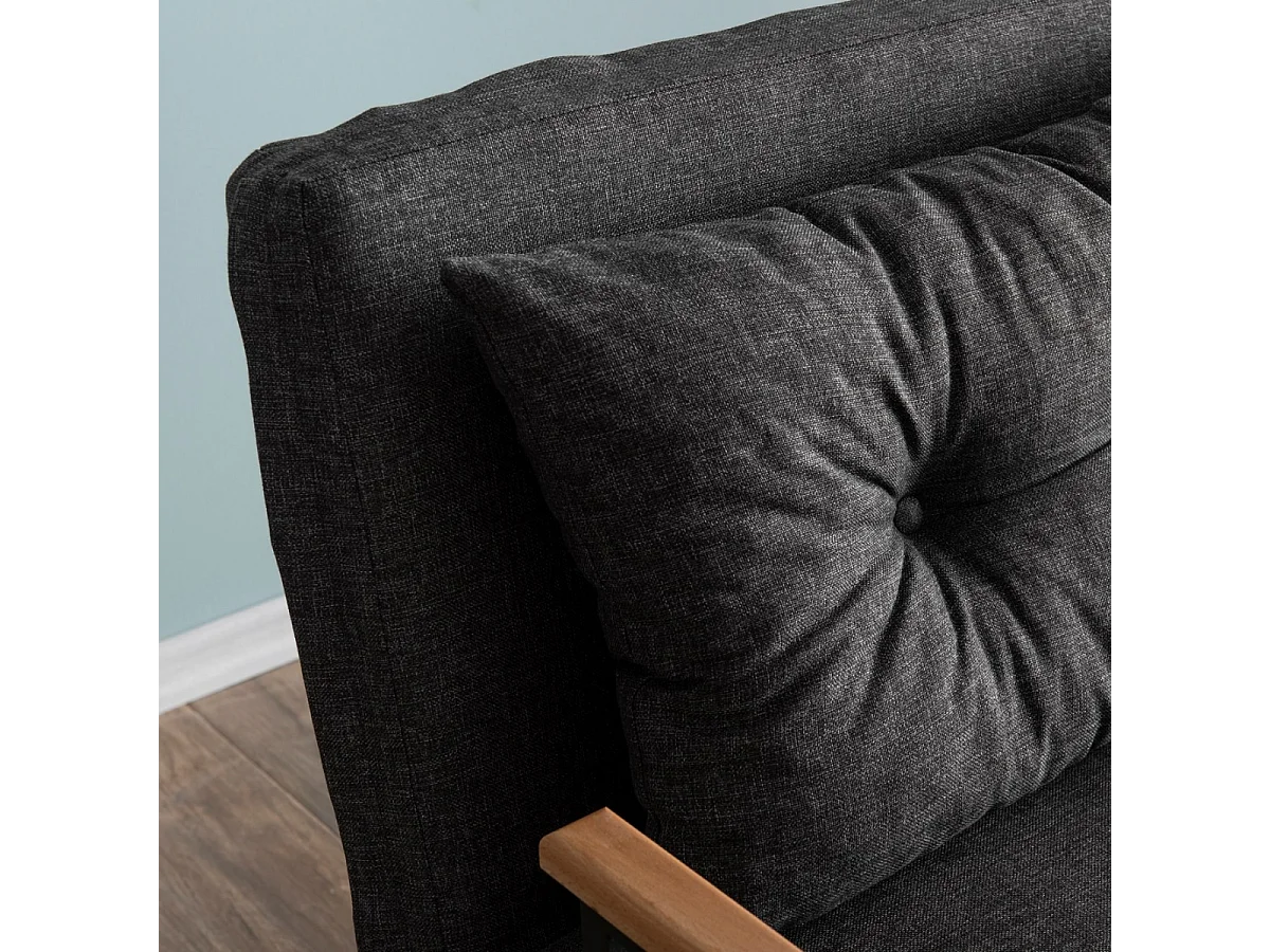 Canapé lit 2 places convertible en tissu avec pieds en métal L133 cm - SANDO