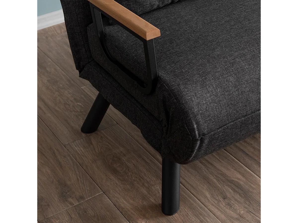 Schlafsofa für 2 Personen mit Stoffbezug und Metallfüßen L133 cm – SANDO